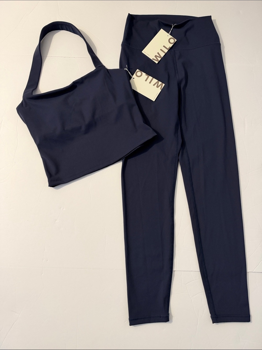 WILO THE LABEL  Navy High-Rise Leggings with Crop Tank